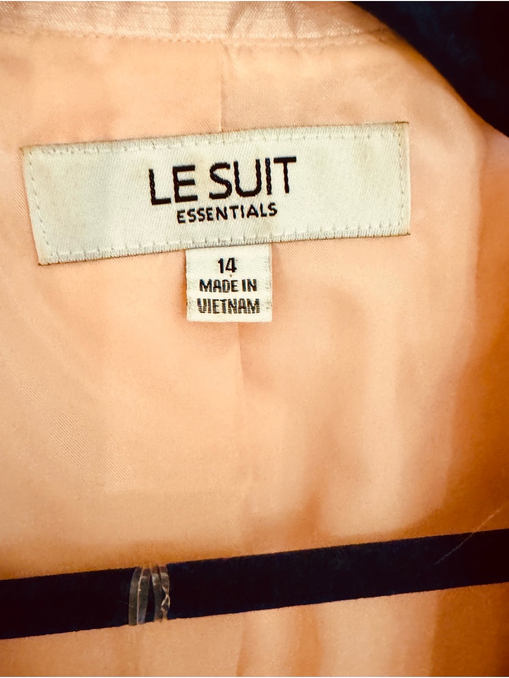 Le Suit Blush Pink Satin Two-Piece Skirt Suit Sz. 14 Career Mother-of-the-Bride - Picture 9 of 16